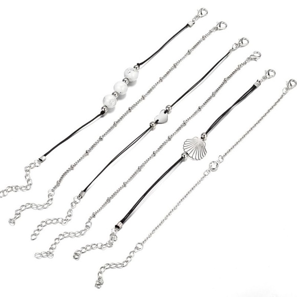 *MARGHERITA* 5-Pc Silver Fashion Bracelet Set - Picture 3 of 7